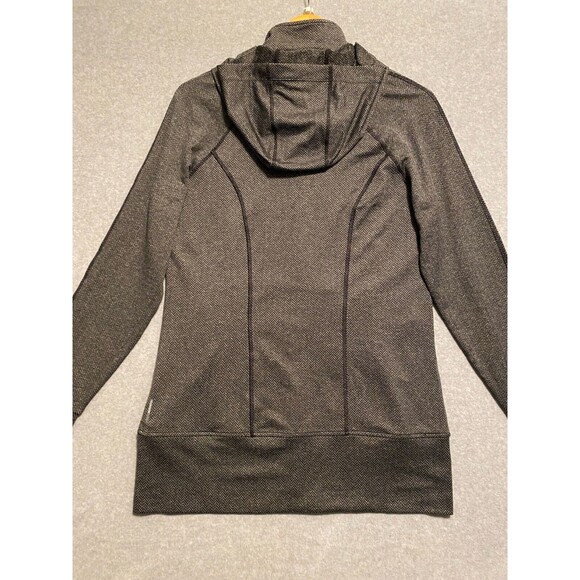 Mondetta Hoodie Women's Medium Gray‎ Chevron Stretch Thumb Hole Sleeve Full-Zip - Picture 13 of 16